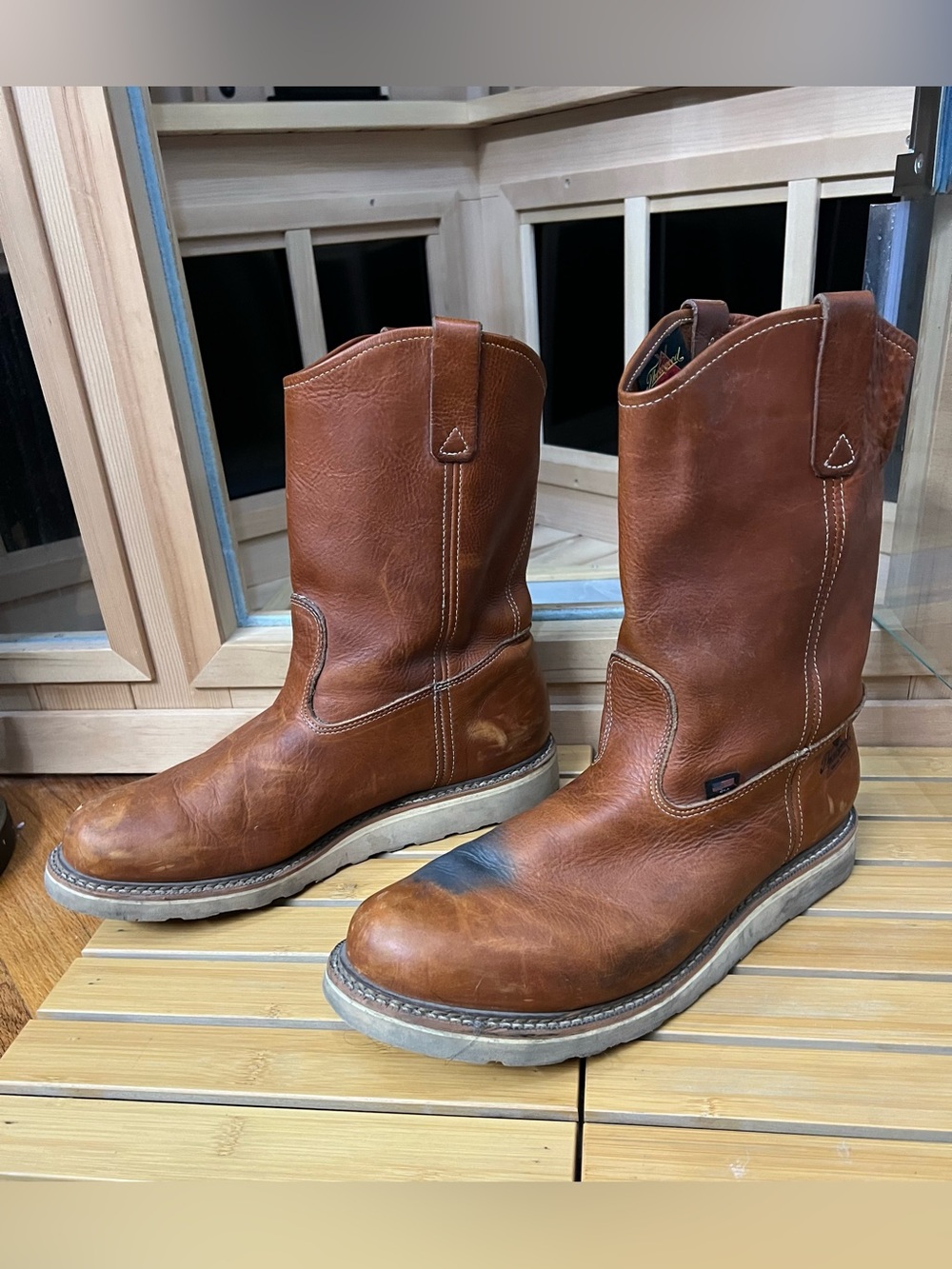 Mens Thorogood Wellington boots tobacco oil tanned size 13 EE